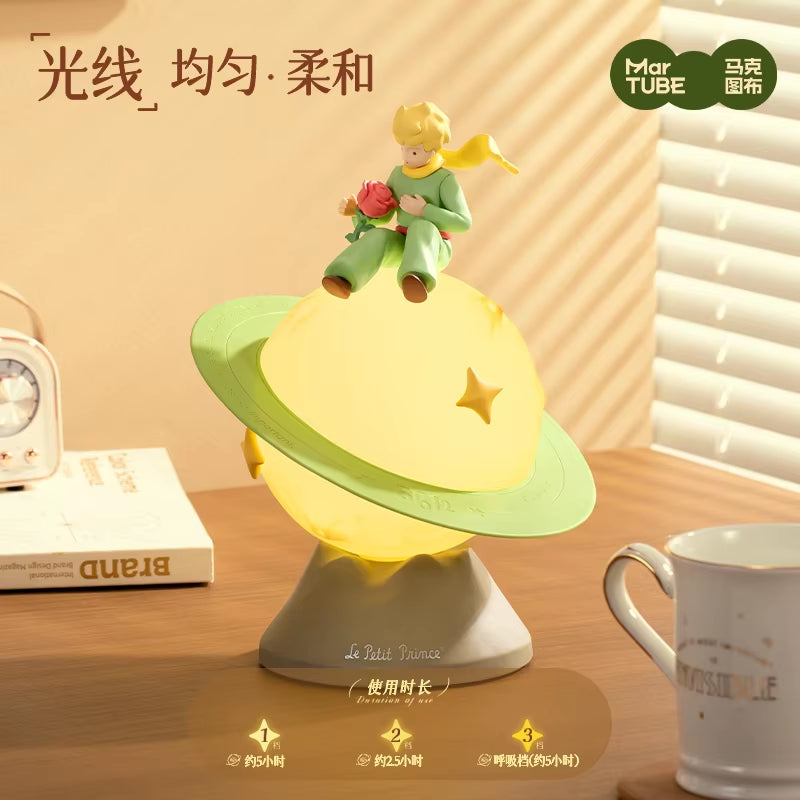 Anime the Little Prince Rose Planet Lights Bedroom Sleeping Rotate Atmosphere Lamp Cute Petit Prince Ornaments Gifts for Girls