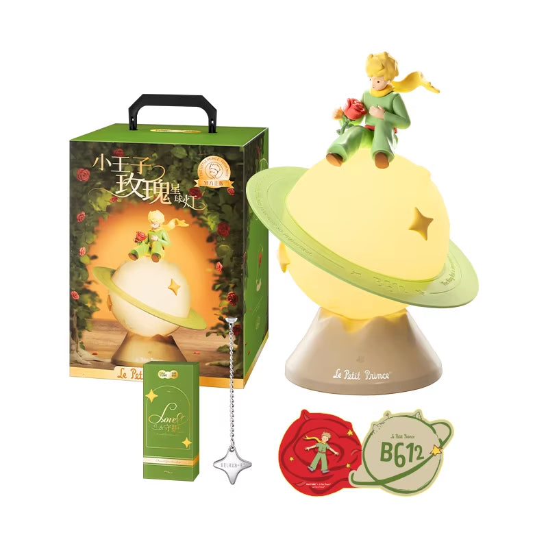 Anime the Little Prince Rose Planet Lights Bedroom Sleeping Rotate Atmosphere Lamp Cute Petit Prince Ornaments Gifts for Girls