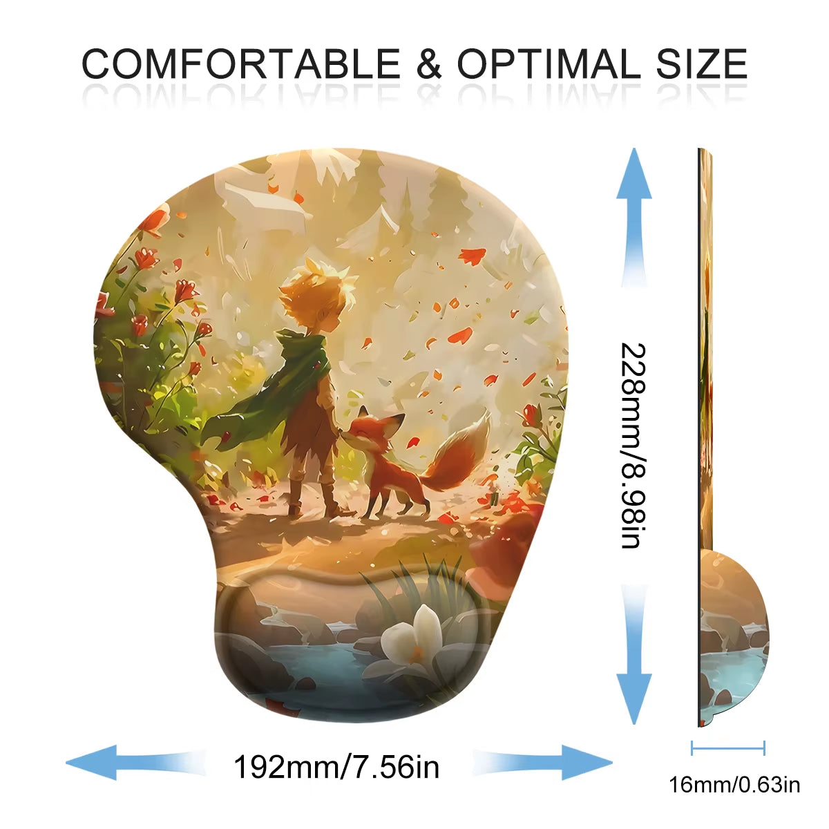 1Pc the Little Prince and Fox Mouse Pad Wrist Ergonomic Soft Anti-Slip Wrist Rest Support Mat Computer Mouse Pad for Office PC