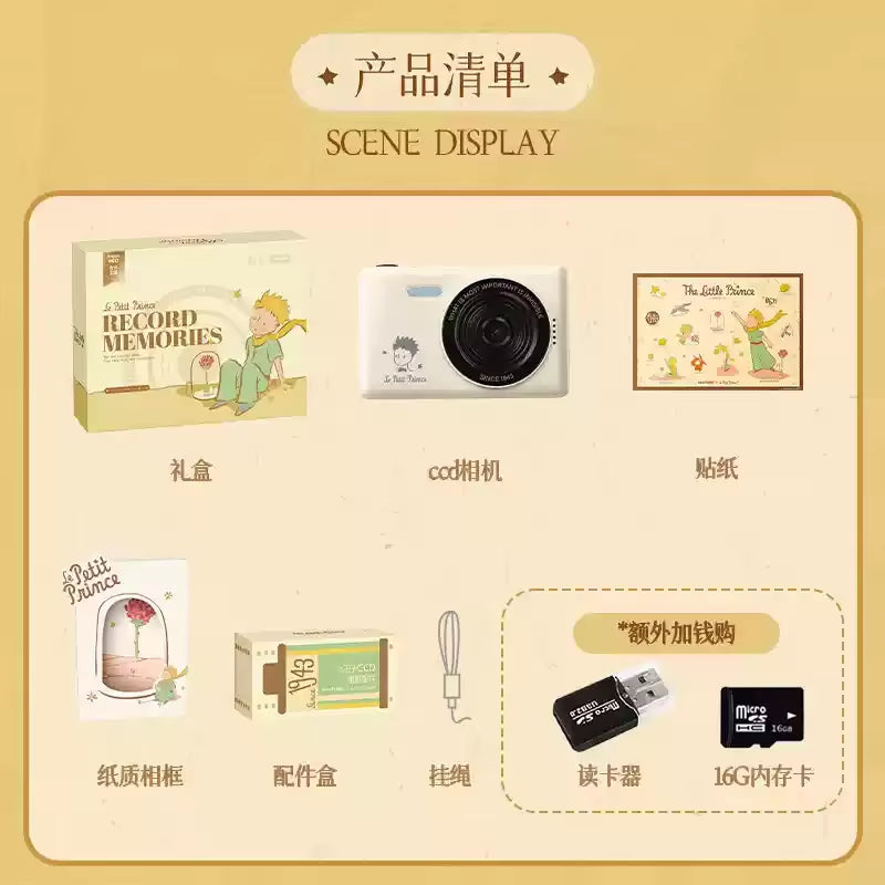 Martube Little Prince Ccd Digital Camera Vintage Retro Hd Dual Lens Students Teens Girl Campus Photography Birthday Gift Present