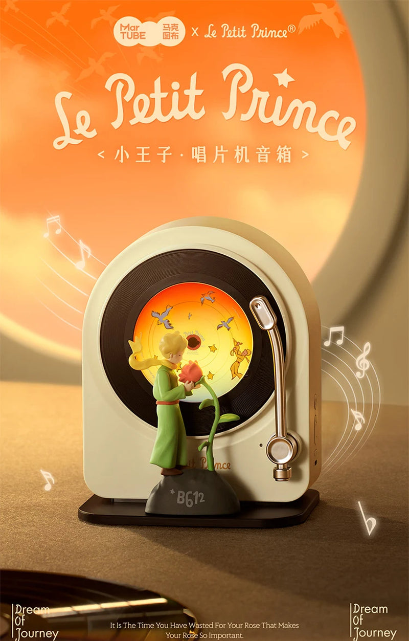 Cartoon Little Prince Record Player Bluetooth Speaker Small Audio Trend Toy Ornament Decorated Children Christmas Birthday Gift
