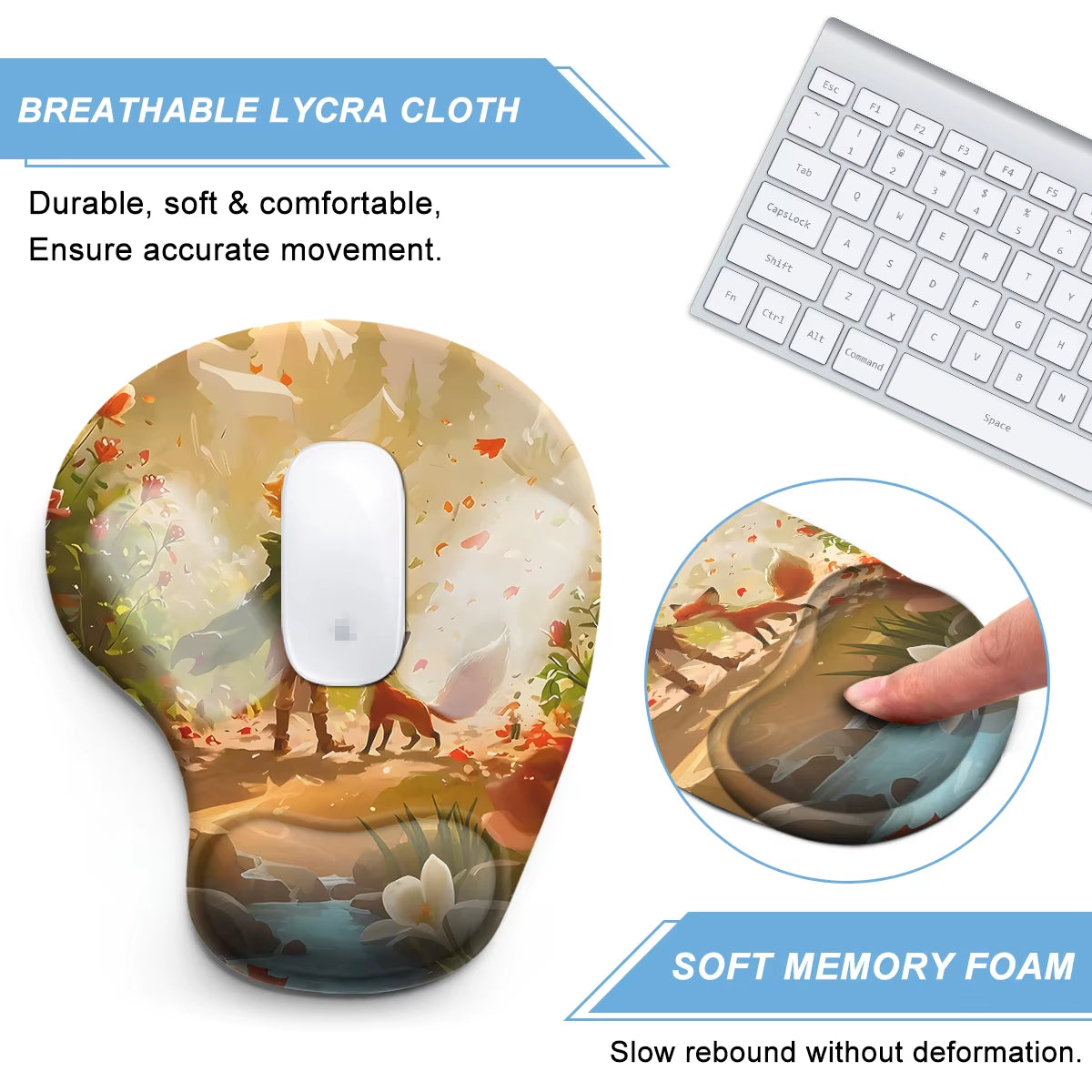 1Pc the Little Prince and Fox Mouse Pad Wrist Ergonomic Soft Anti-Slip Wrist Rest Support Mat Computer Mouse Pad for Office PC