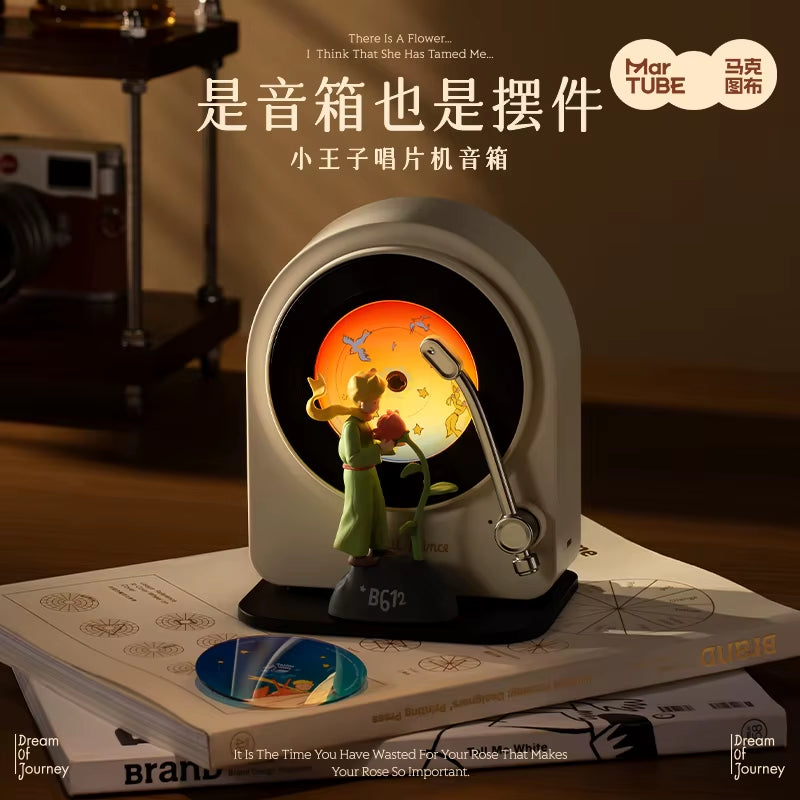 Cartoon Little Prince Record Player Bluetooth Speaker Small Audio Trend Toy Ornament Decorated Children Christmas Birthday Gift