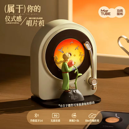 Cartoon Little Prince Record Player Bluetooth Speaker Small Audio Trend Toy Ornament Decorated Children Christmas Birthday Gift