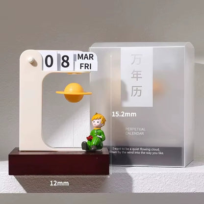 Magnetic Levitation Little Prince Perpetual Calendar Creative Desk Flip Calendar Home Office Decor Table Ornament Novelty Gift