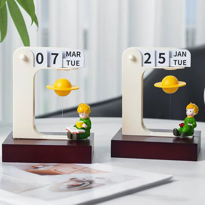 Magnetic Levitation Little Prince Perpetual Calendar Creative Desk Flip Calendar Home Office Decor Table Ornament Novelty Gift