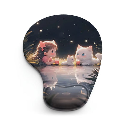 1Pc the Little Prince and Fox Mouse Pad Wrist Ergonomic Soft Anti-Slip Wrist Rest Support Mat Computer Mouse Pad for Office PC