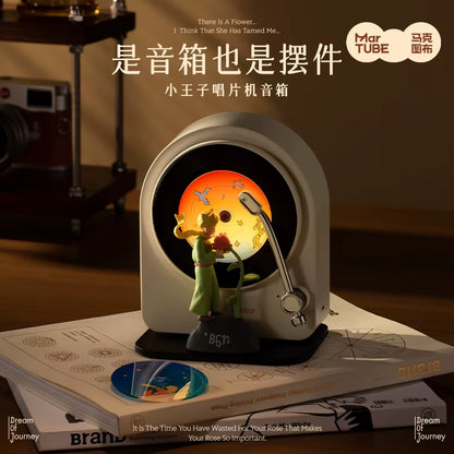 Cartoon Little Prince Record Player Bluetooth Speaker Small Audio Trend Toy Ornament Decorated Children Christmas Birthday Gift